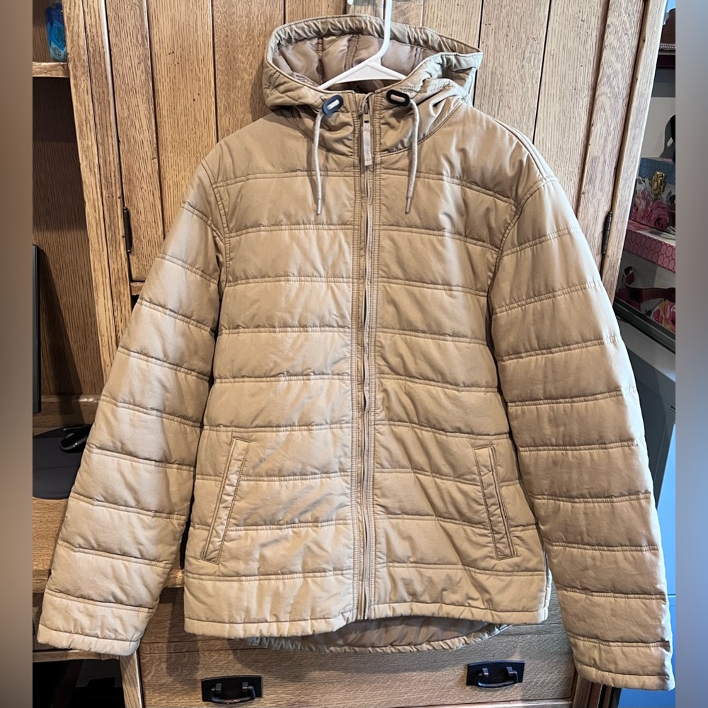 Old Navy Men's Tan Quilted Puffer Jacket